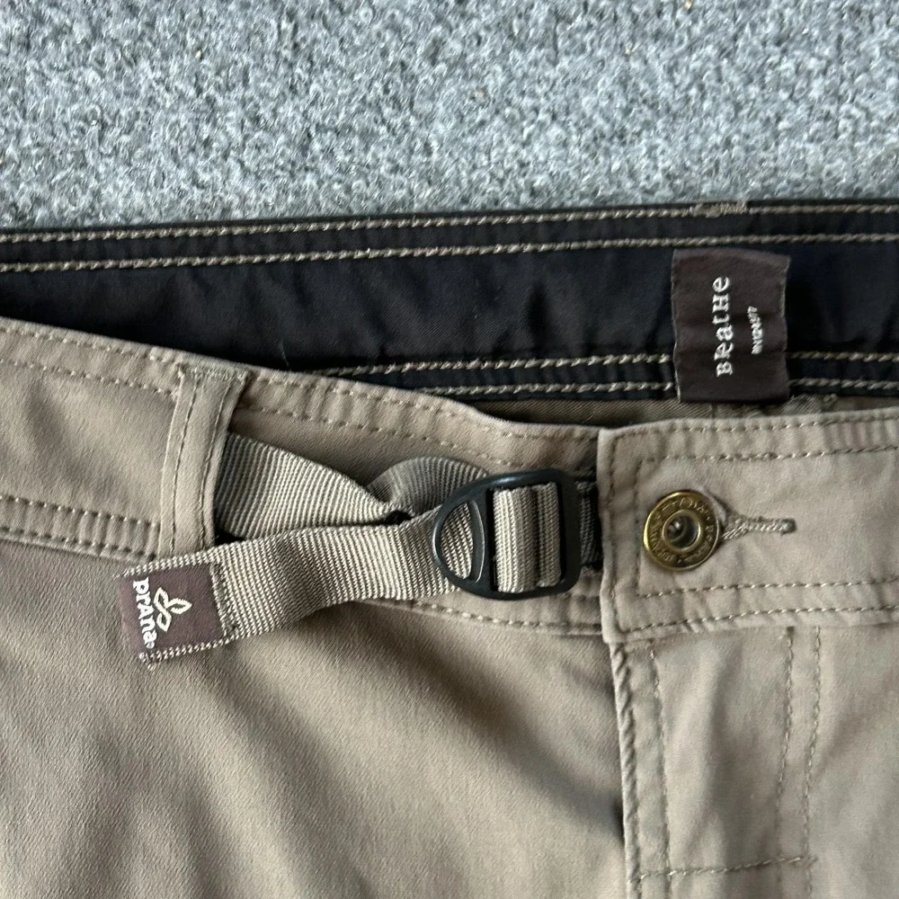 Prana Breathe Pants Mens Large 30L Brown Nylon Hiking Cargo Style‎ MAST30111